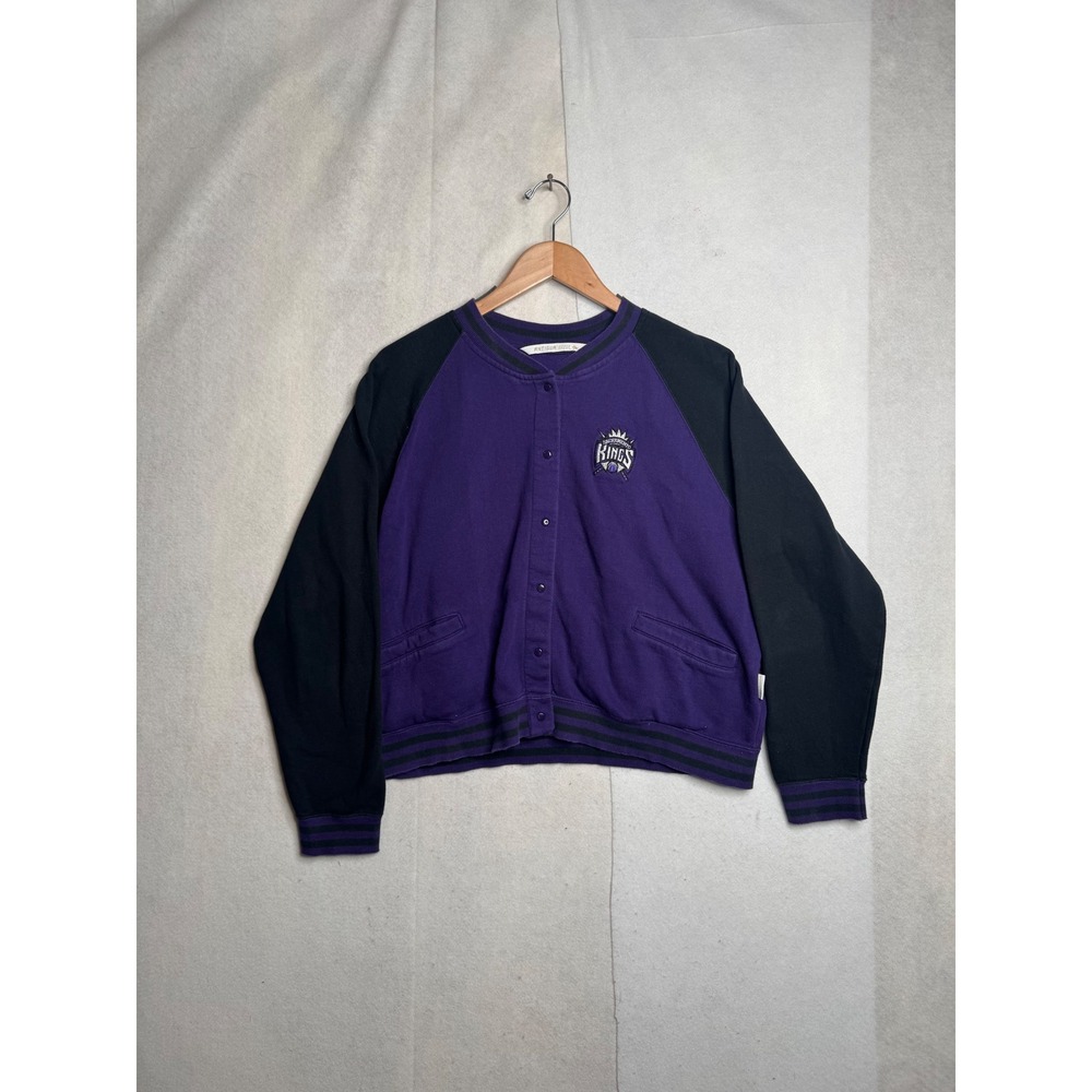 Sacramento‎ Kings antigua sports youth XL Snap Front Varsity Jacket Purple Black